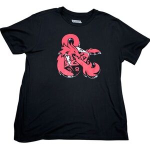 Dungeons & Dragons Black & Red Logo Graphic Short Sleeve Crew Neck Tee XL